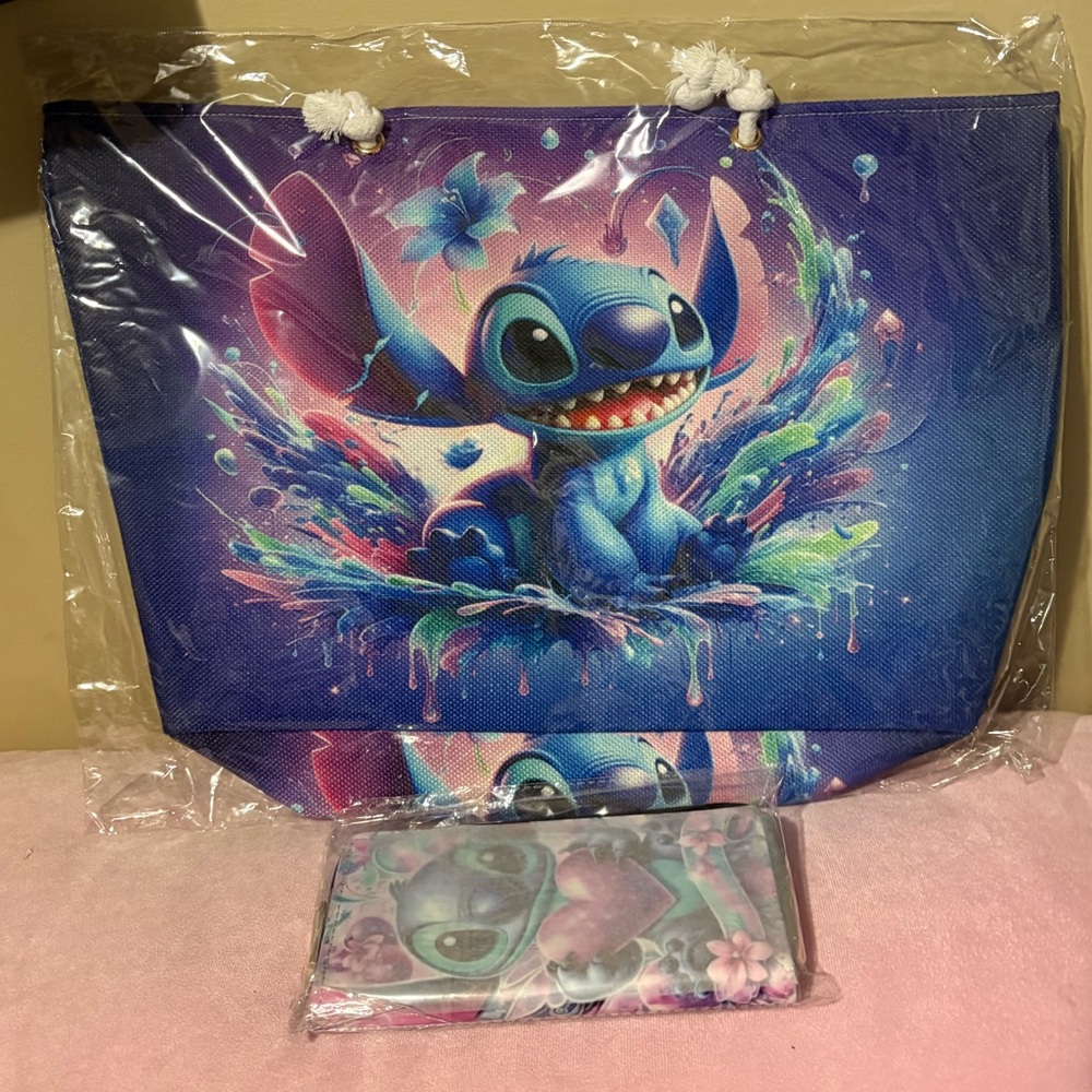 Stitch 19x12 Tote Bag and wallet set New!